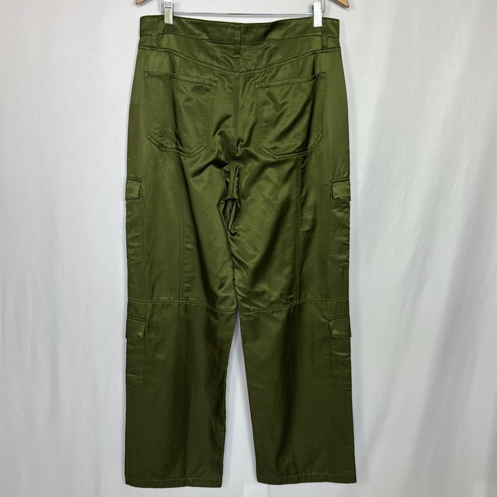 Rag & Bone Cailyn Japanese Satin Cargo Pants Size 30 Army Green - Picture 9 of 16